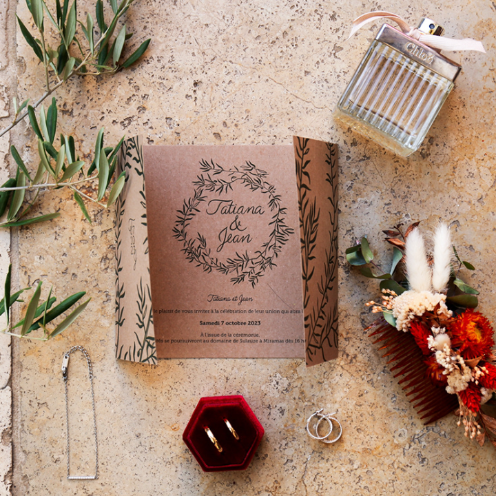 Impression faire-part mariage premium trois volets Marseille
